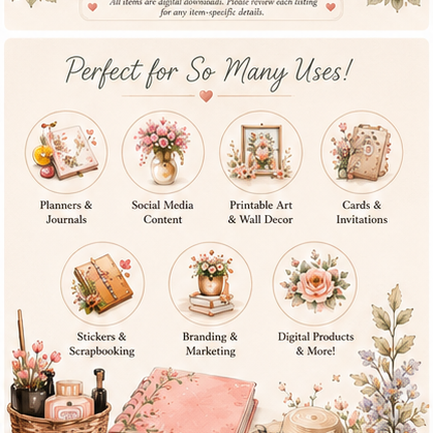 Clipart Bundle with MRR & PLR | 27 Commercial Use PNG Clipart Sets for Canva, Printables, Stickers & Digital Products