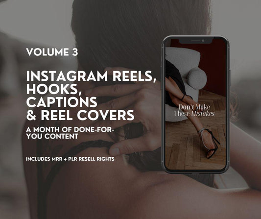 Vol 3: Instagram Reels, Hooks, Captions & Covers | Editable PLR & MRR - Boundless PLR