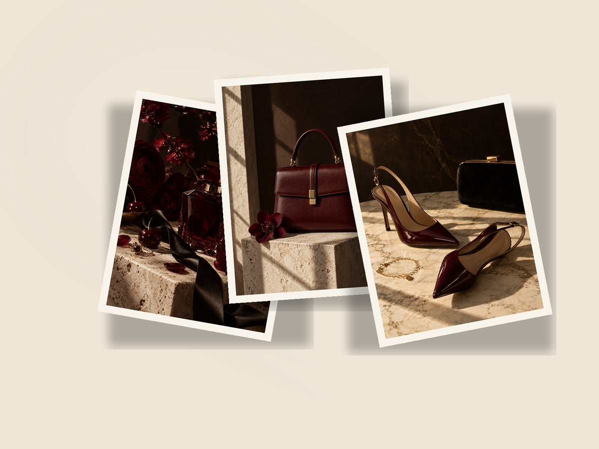 Burgundy Noir: 50 Luxury AI Stock Photos with PLR & MRR Rights
