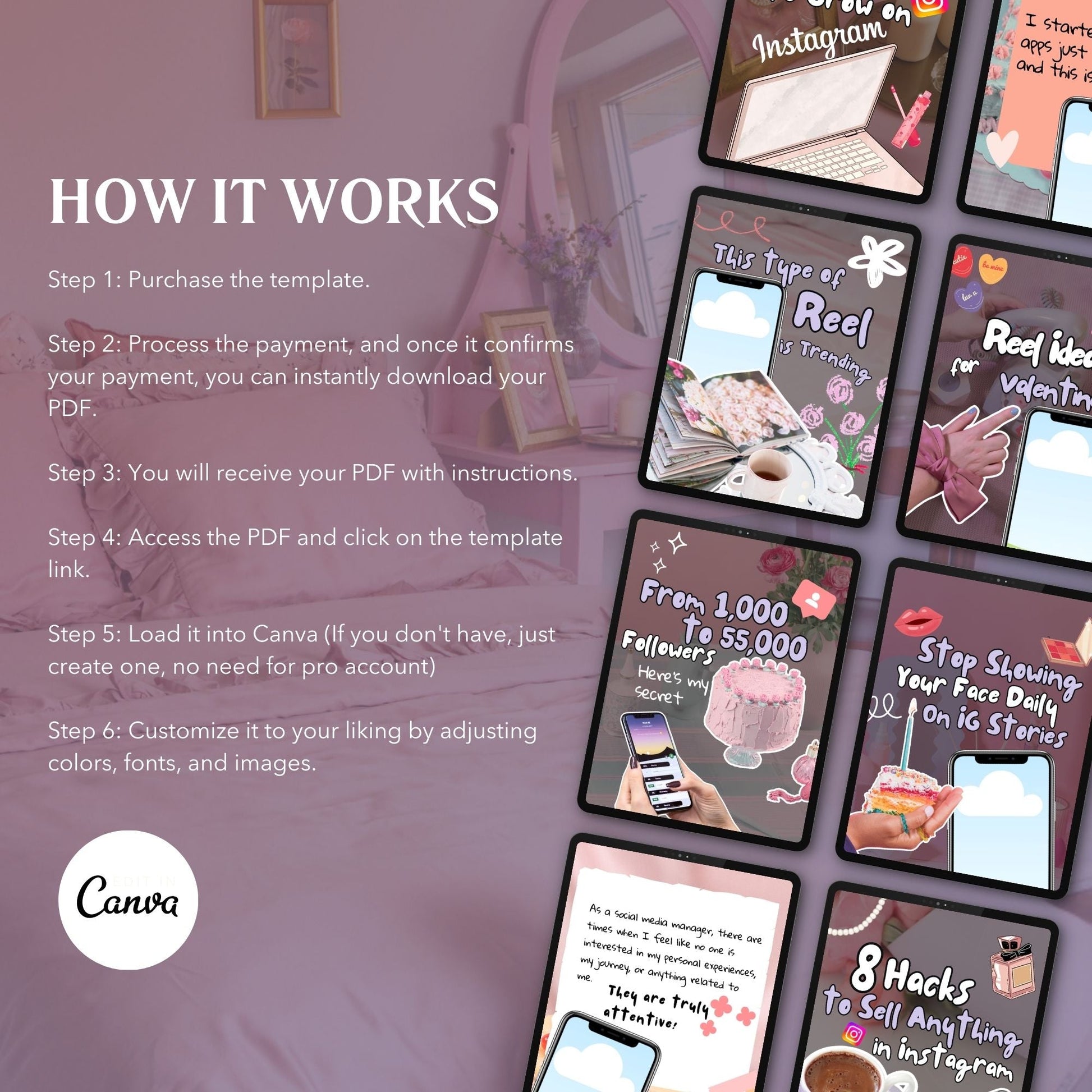 Instagram Carousel Cover Templates Bundle – 60 Canva Hook Slides | MRR + PLR (4:5) Boundless PLR