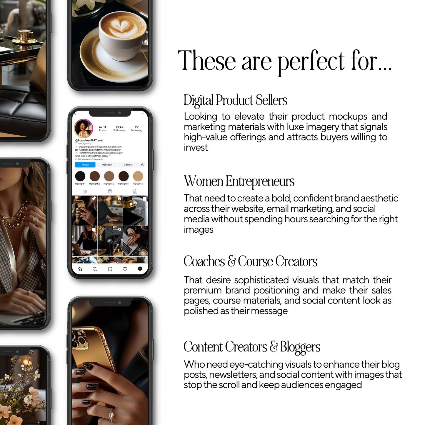 Black & Gold Luxury Collection: 45 AI Stock Images with MRR & PLR Boundless PLR