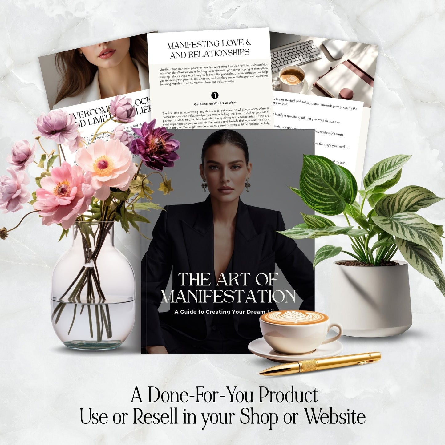 The Art of Manifestation eBook (Canva Editable) | US Letter + A4 | MRR + PLR + 3 Bonuses Boundless PLR