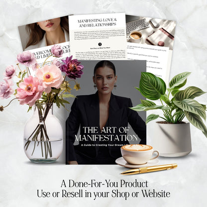 The Art of Manifestation eBook (Canva Editable) | US Letter + A4 | MRR + PLR + 3 Bonuses Boundless PLR