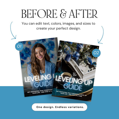 The Leveling Up Guide – Canva Self-Improvement Workbook | PLR & MRR Resell Rights