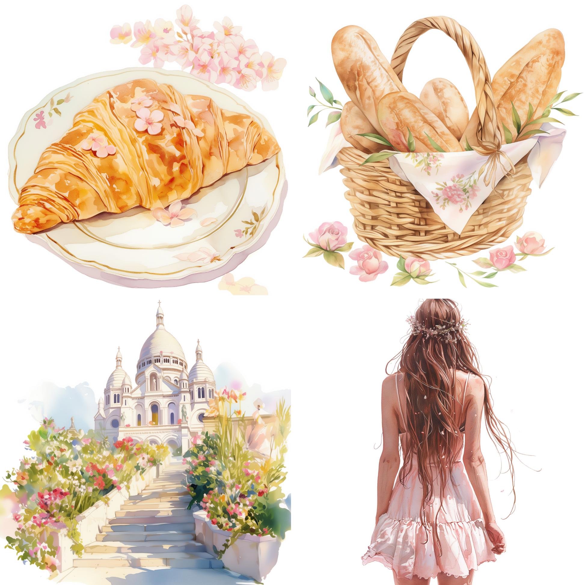 Paris in Bloom AI Clipart Bundle (12 Transparent PNGs) + PLR/MRR Resell Rights + Bonus Canva Crash Course Boundless PLR