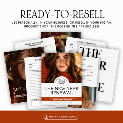 New Years Journal | 2026 New Year Renewal Workbook & Journal | PLR + MRR Resell Rights | Canva Editable