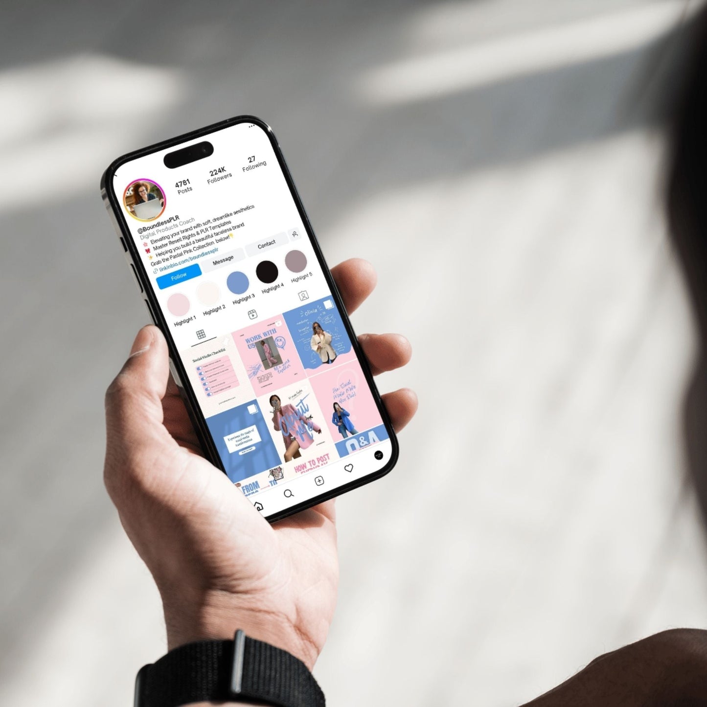 Pink & Blue Instagram Templates Pack (Canva Editable) | 50 Designs, 3 Sizes | MRR + PLR + Bonuses Boundless PLR