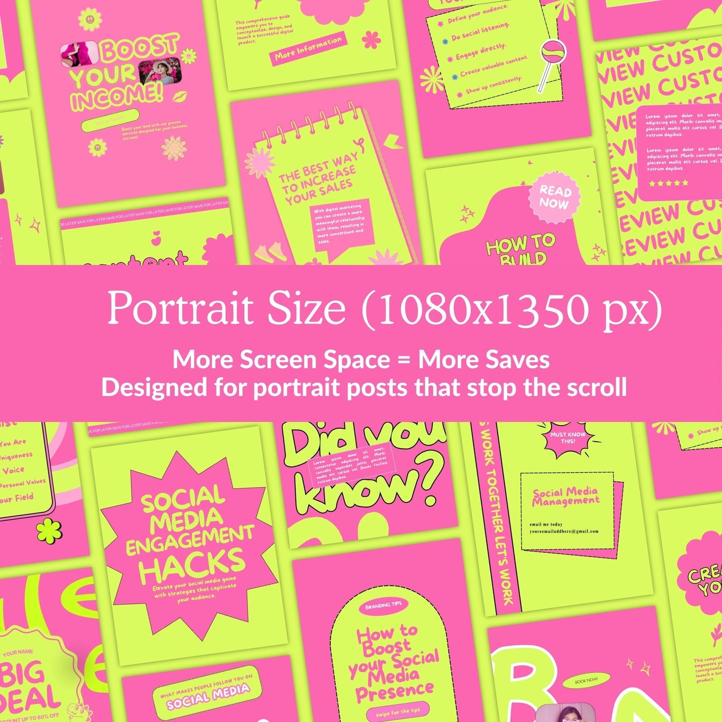 Canva Instagram Templates for Entrepreneurs | Pink Aesthetic Feed & Stories | MRR Digital Product Boundless PLR