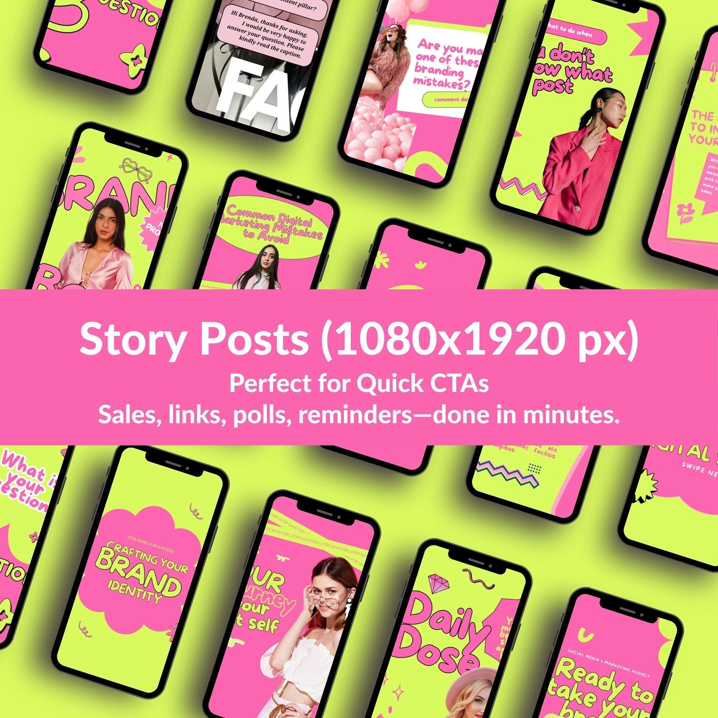 Canva Instagram Templates for Entrepreneurs | Pink Aesthetic Feed & Stories | MRR Digital Product Boundless PLR