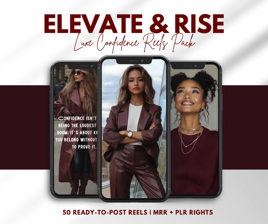 Canva Instagram Reels Templates (50) for TikTok | PLR + MRR | Luxe Confidence Reels Pack