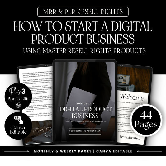 How to Start a Digital Product Business – Canva Editable eBook with PLR & MRR Rights Boundless PLR