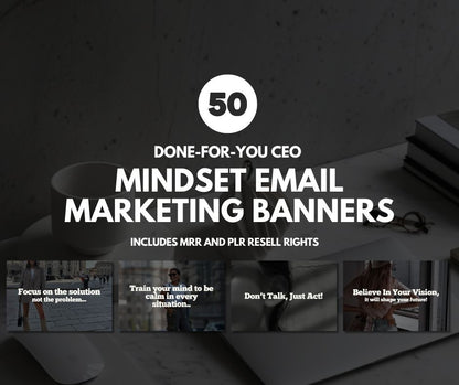 Canva Editable CEO Mindset Email Marketing Banners | MRR & PLR Resell Rights | Selling Master Resell Rights Products Online