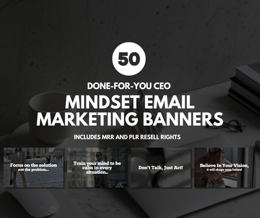 Canva Editable CEO Mindset Email Marketing Banners | MRR & PLR Resell Rights | Selling Master Resell Rights Products Online