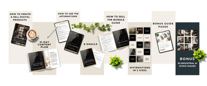 Momentum Mastery Affirmation Bundle, PLR Canva Templates, MRR Affirmation Content for Digital Product Sellers, Entrepreneurs