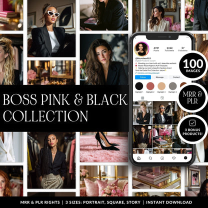 AI Stock Photos | Boss Aesthetic Images in 3 Sizes | MRR & PLR Resell Rights Boundless PLR