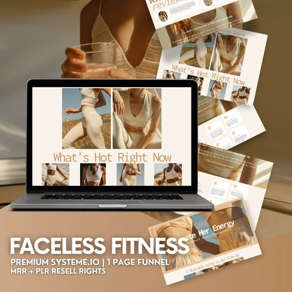 Systeme.io Templates, PLR/MRR Systeme.io Funnel Template + Faceless Fitness AI Stock Image Bonus Boundless PLR