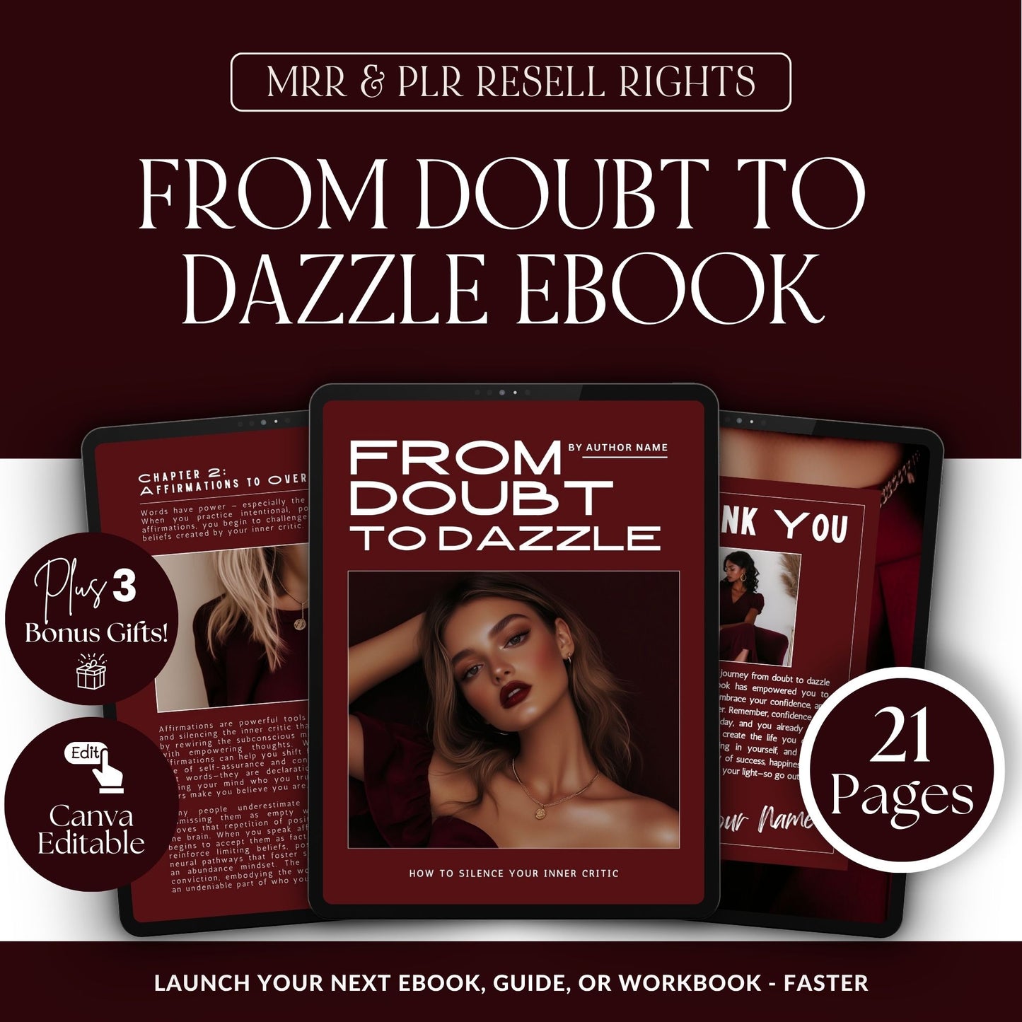 PLR Confidence Ebook | Editable Canva Template with Resell Rights