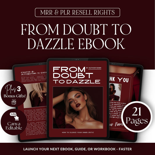 PLR Confidence Ebook | Editable Canva Template with Resell Rights