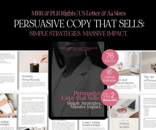 Persuasive Copywriting eBook: Canva Editable + PLR & MRR Rights Boundless PLR
