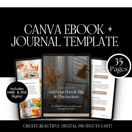 Editable Canva Ebook & Journal Template | PLR & MRR Digital Download
