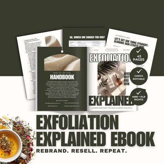 Exfoliation Explained – Canva Editable Skincare eBook with PLR & MRR Resell Rights Boundless PLR