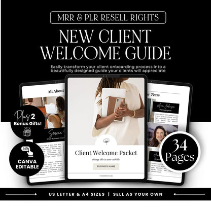 Client Welcome Guide – Canva Template with PLR & MRR Rights Boundless PLR