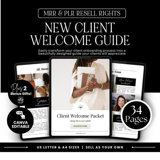 Client Welcome Guide – Canva Template with PLR & MRR Rights Boundless PLR