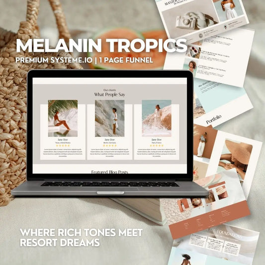 Melanin Tropics Systeme.io Funnel – 1-Page Funnel with MRR & PLR + Bonus Mockups Boundless PLR