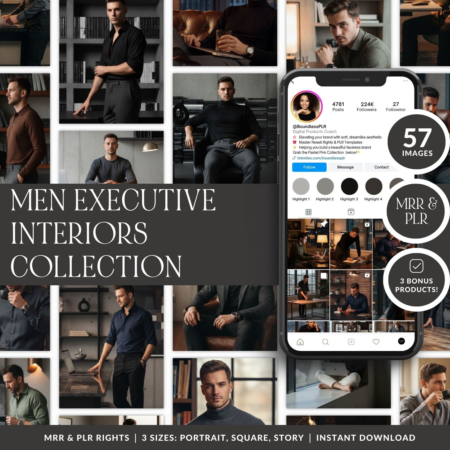57 Men's Executive Home Office AI Images | Masculine Stock Photos, Work From Home, MRR PLR Resell Rights