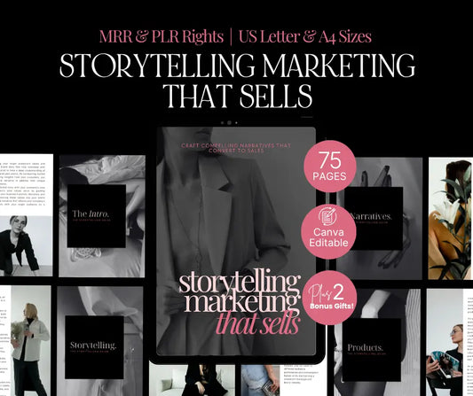 Storytelling that Sells Marketing eBook: Canva Editable Template with PLR & MRR Rights Boundless PLR