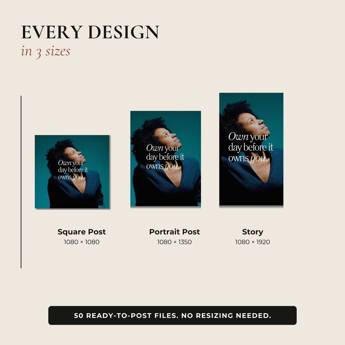 Canva Instagram Templates | 50 Melanin Posts & Stories, 3 Sizes + PLR