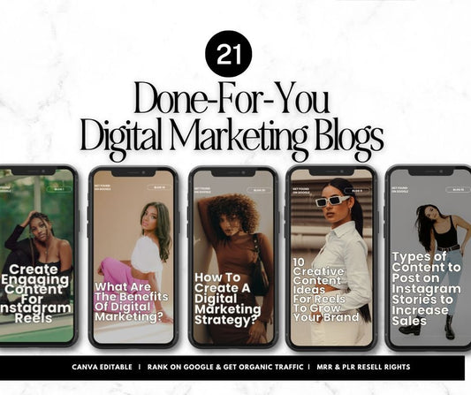 Title: 21 Done-for-You Blog Posts Bundle | Canva Editable | MRR & PLR Resell Rights - MRR Marketing - Boundless PLR