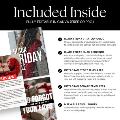 Black Friday Marketing Toolkit | Canva Editable PLR & MRR Bundle - PLR Bundles - Boundless PLR