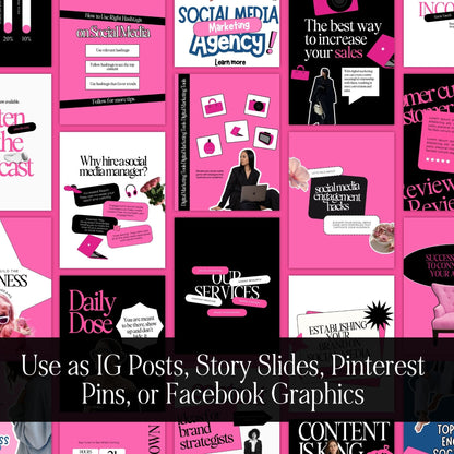 Social Media Templates PLR, 50 Editable Canva Instagram Posts | MRR & PLR Boundless PLR