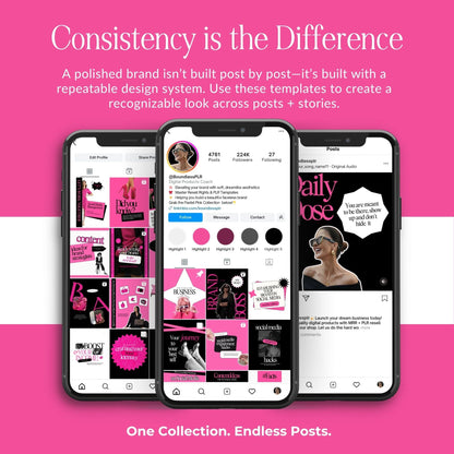 Social Media Templates PLR, 50 Editable Canva Instagram Posts | MRR & PLR Boundless PLR