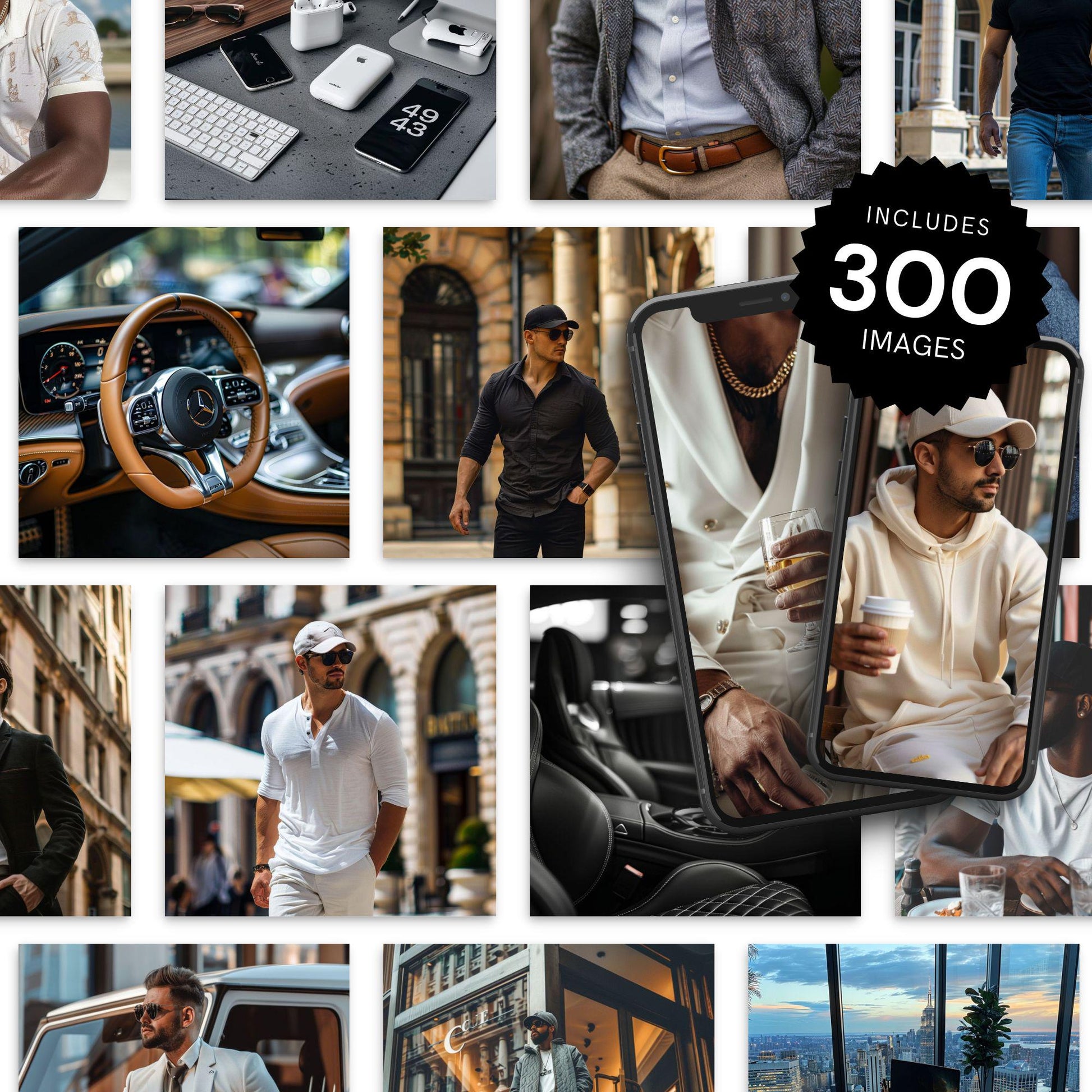 The Julian Luxe Set – 300 AI-Generated Masculine Luxury Stock Photos - Images & Reels - Boundless PLR