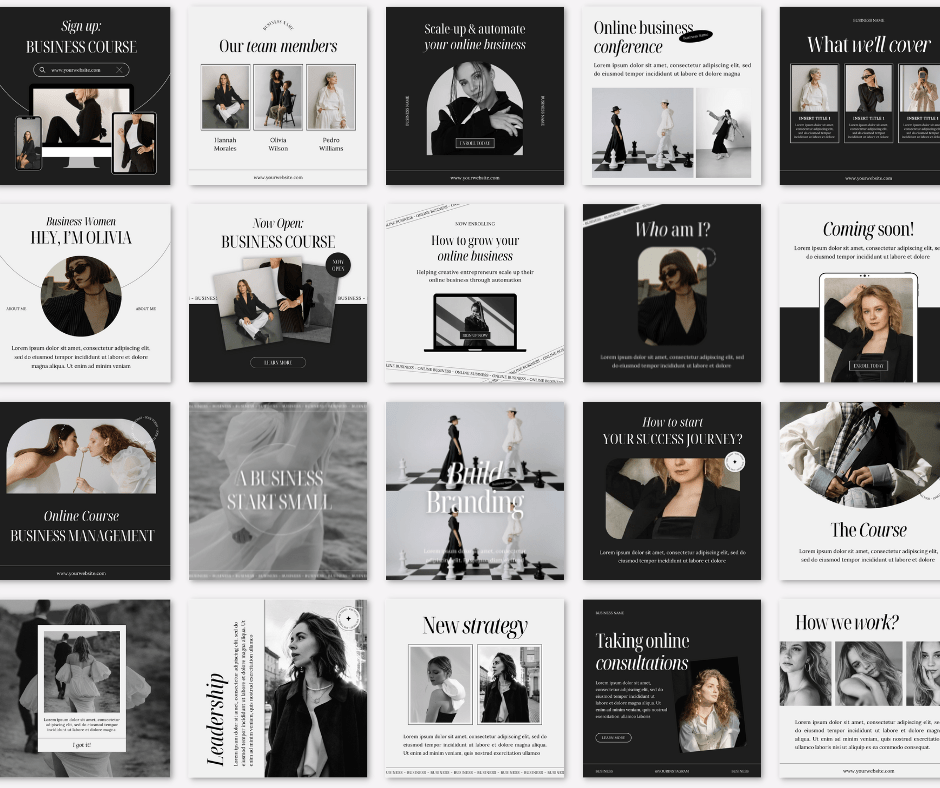 a bunch of black and white brochures on a white background