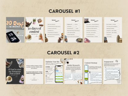 10 Aesthetic Instagram Carousel Templates – Canva Editable with MRR & PLR + Bonus Stickers & Pinterest Guide Boundless PLR