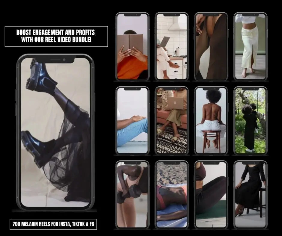 700 Melanin Reels | Canva Editable Social Media Video Templates with PLR & MRR Resell Rights Boundless PLR