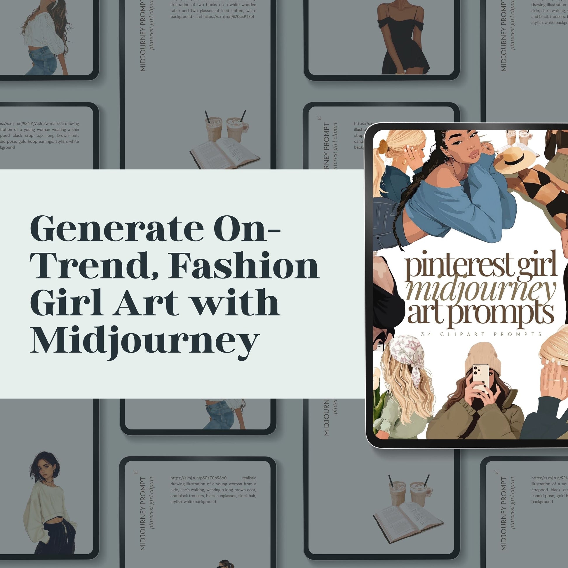 Pinterest Girl Midjourney Prompts – Canva Editable with MRR & PLR Resell Rights Boundless PLR