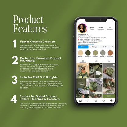 Sage Aesthetic Instagram Templates (Portrait) | 50 Canva Templates | MRR + PLR Boundless PLR