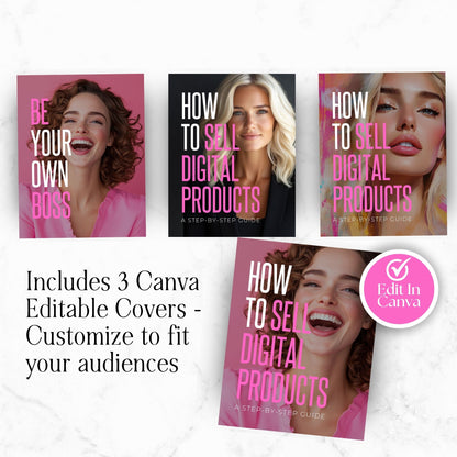 How to Sell Digital Products Guide | Canva Editable eBook with MRR & PLR | Bonus Instagram Posts for Digital Entrepreneurs