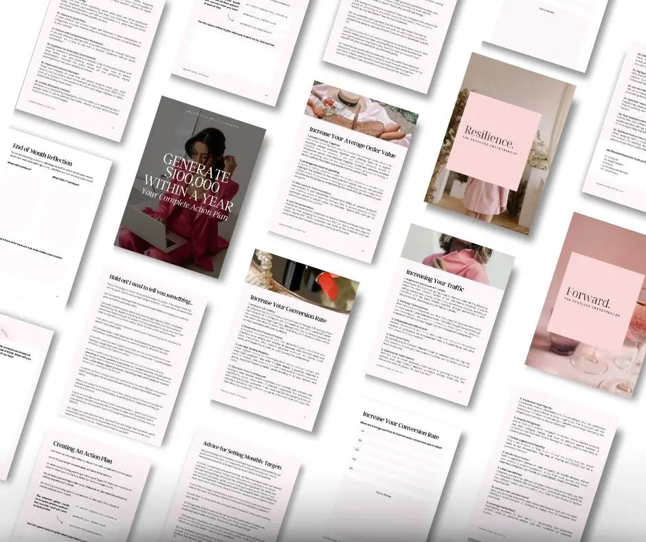Generate $100K in a Year Action Plan — Canva Editable Template with PLR & MRR Rights Boundless PLR