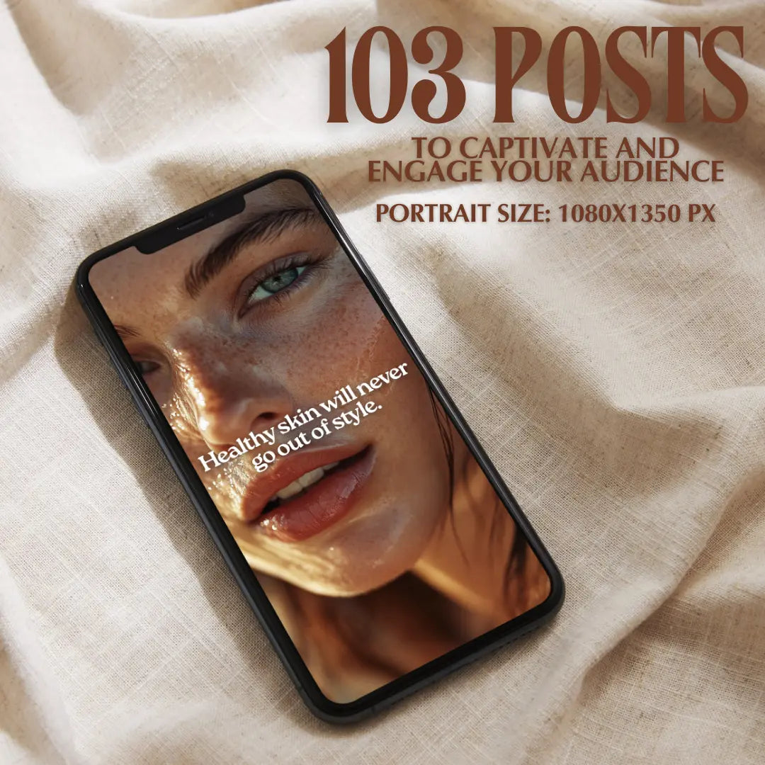 Skincare & Beauty Quote Instagram Templates — 60 Canva Posts with PLR & MRR Rights Boundless PLR