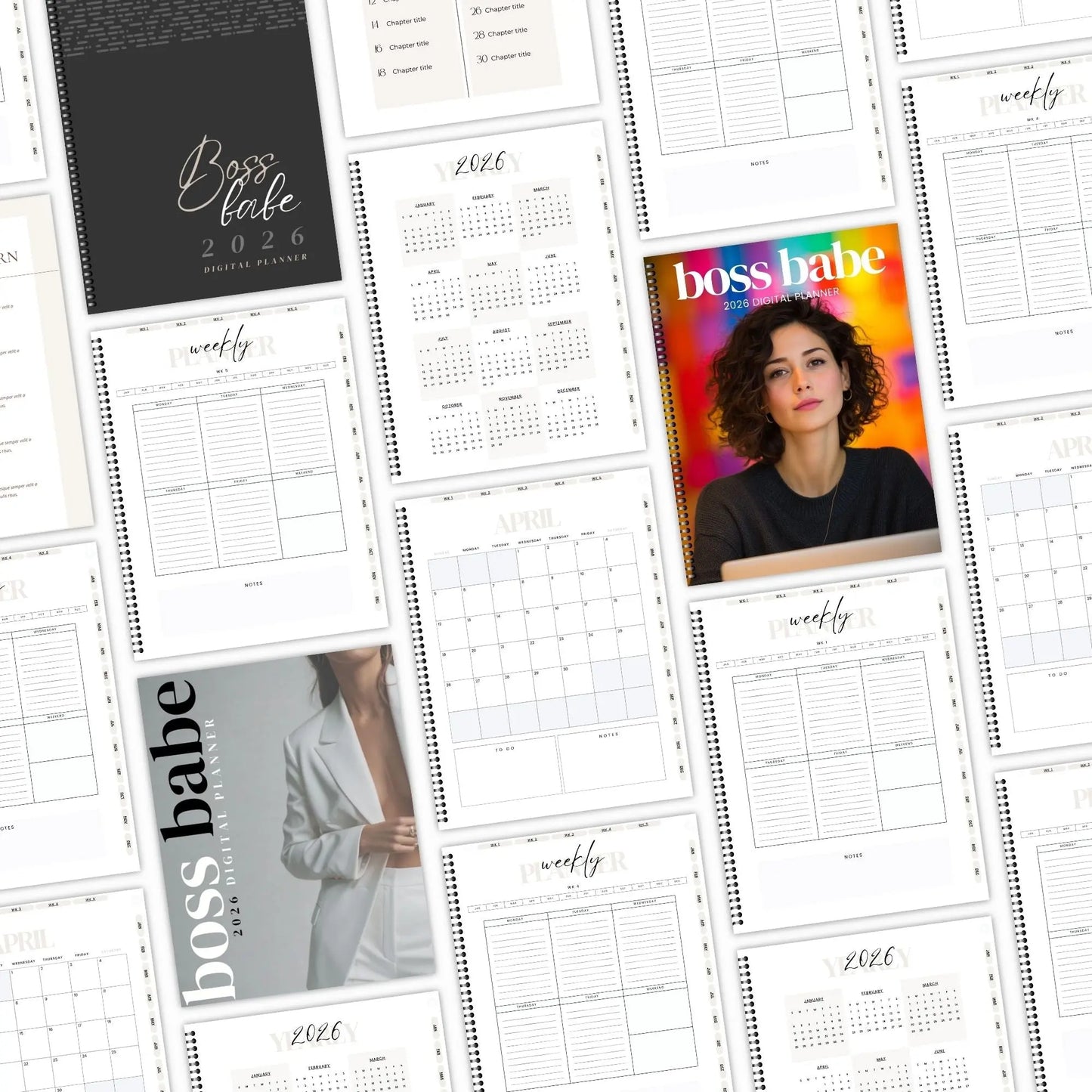 2026 Boss Babe Digital Planner – Canva Editable Template (89 Pages) | PLR + MRR Resell Rights Boundless PLR