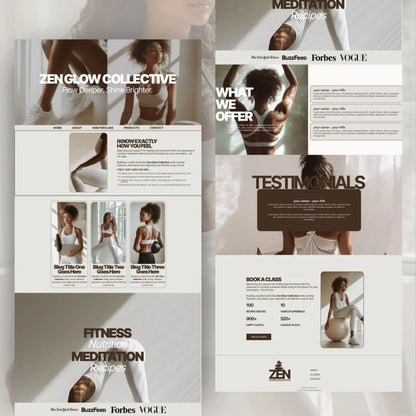 System.io Sales Funnel, Zen Glow Collective Systeme.io Website – Wellness Funnel with MRR, PLR + Bonus Faceless Fitness AI Stock Images Boundless PLR