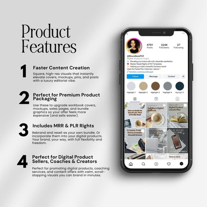 Instagram Templates Canva | Coaching Instagram | 400+ Bonus Stickers & Grid Planners | MRR + PLR Resell Rights Boundless PLR