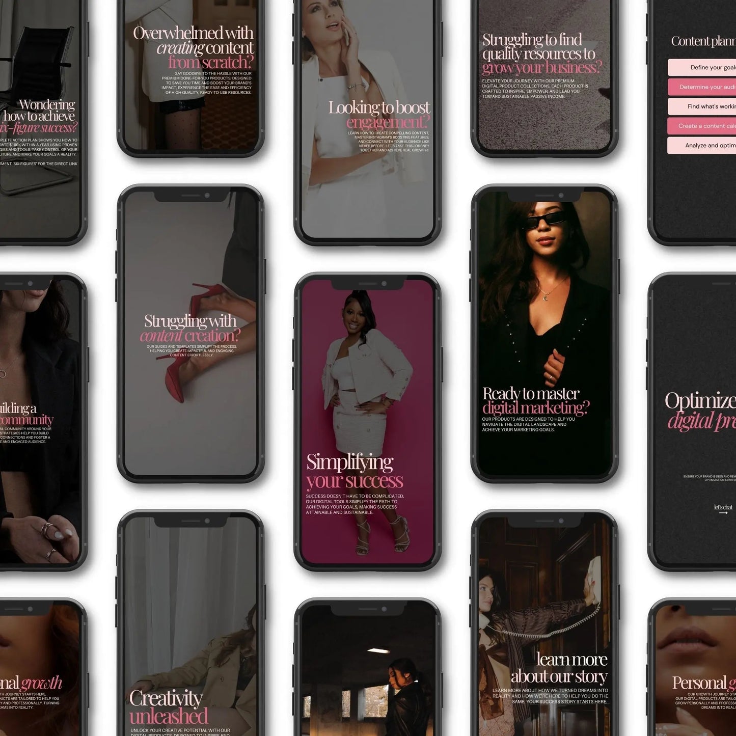 Elysian Noir Instagram Templates — 60 Luxury Canva Posts & Reels with PLR + MRR Boundless PLR