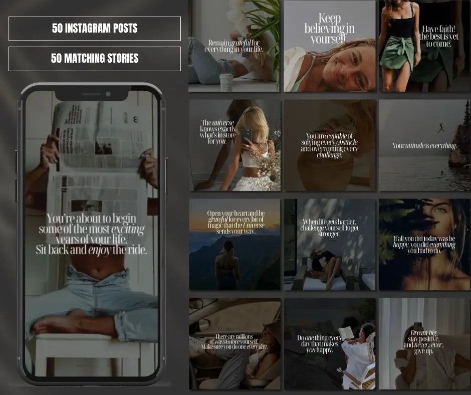 Positive Mindset Social Media Templates – Canva Editable with MRR & PLR Boundless PLR