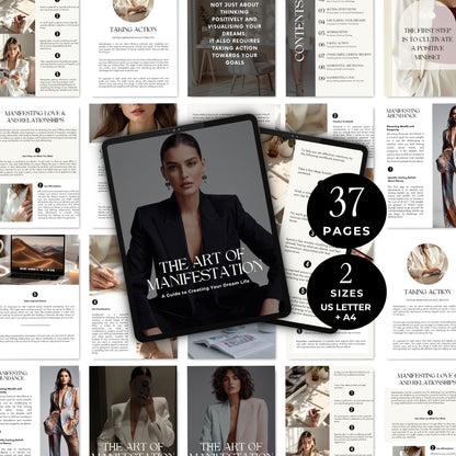 The Art of Manifestation eBook (Canva Editable) | US Letter + A4 | MRR + PLR + 3 Bonuses Boundless PLR